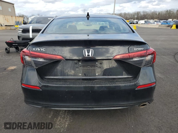 2022 Honda Civic Sedan Sport with VIN 2HGFE2F51NH596900, listed as a Copart auction lot 51156205 with 41,229 mi miles and Non Repairable. Bid and sale history available at carsss.com. Image 6.