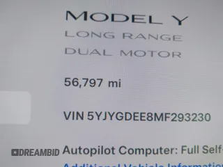 2021 Tesla Model Y Long Range with VIN 5YJYGDEE8MF293230, listed as a IAAI auction lot 41744033 with 56,797 mi miles and . Bid and sale history available at DreamBid. Image 15.