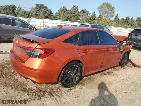 2022 Honda Civic Si with VIN 2HGFE1E56NH475100, listed as a Copart auction lot 70660914 with 0 mi miles and Salvage Title. Bid and sale history available at carsss.com. Image 3.