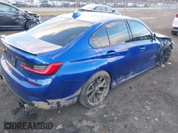2020 BMW 3 Series M340i xDrive with VIN WBA5U9C00LFH03223, listed as a IAAI auction lot 41020498 with 58,775 mi miles and . Bid and sale history available at DreamBid. Image 4.