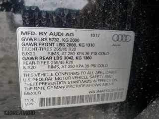 2018 Audi SQ5 Premium Plus with VIN WA1A4AFY3J2071818, listed as a Copart auction lot 50911205 with 139,403 mi miles and Clean Title. Bid and sale history available at carsss.com. Image 13.