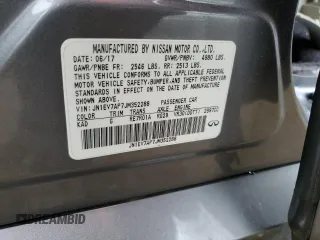 2018 Infiniti Q50 Luxe with VIN JN1EV7AP7JM352288, listed as a Copart auction lot 48599675 with 52,477 mi miles and Salvage Title. Bid and sale history available at carsss.com. Image 13.