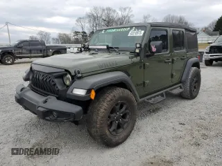 2021 Jeep Wrangler Unlimited Willys Sport with VIN 1C4HJXDN1MW542631, listed as a Copart auction lot 43310975 with 110,326 mi miles and Salvage Title. Bid and sale history available at DreamBid. Image 1.