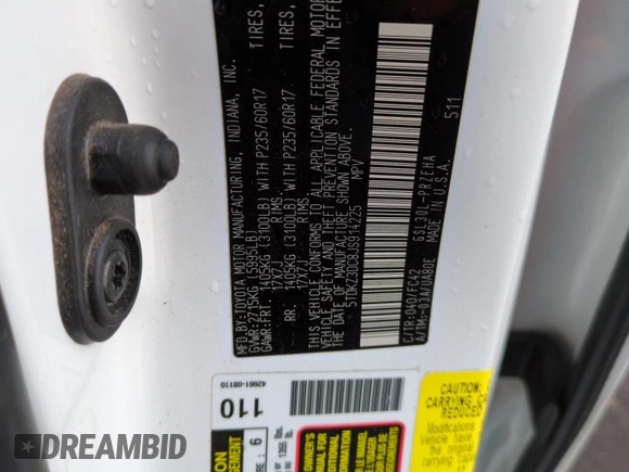 2018 Toyota Sienna LE Auto Access Seat with VIN 5TDKZ3DC8JS914225, listed as a Copart auction lot 60652575 with 66,303 mi miles and Salvage title. Bid and sale history available at DreamBid. Image 13.
