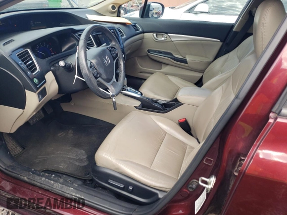 2015 Honda Civic Sedan EX-L with VIN 19XFB2F90FE034994, listed as a Copart auction lot 45046705 with 6,721 mi miles and Salvage Title. Bid and sale history available at carsss.com. Image 7.