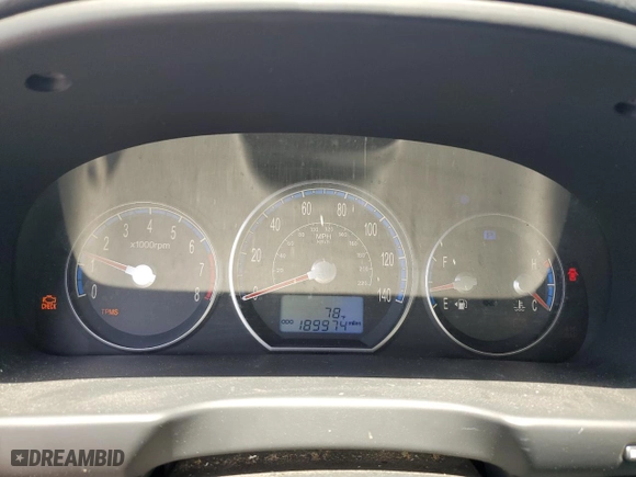2009 Hyundai Santa Fe GLS with VIN 5NMSG13D99H322528, listed as a Copart auction lot 52253615 with 189,974 mi miles and Clean Title. Bid and sale history available at carsss.com. Image 9.