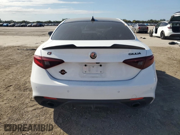 2023 Alfa Romeo Giulia Veloce with VIN ZARFANBN0P7670975, listed as a Copart auction lot 87671475 with 33,095 mi miles and Non repairable. Bid and sale history available at DreamBid. Image 6.