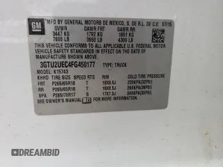 2015 GMC Sierra 1500 SLE с VIN 3GTU2UEC4FG450177, выставлен на аукционе Copart как лот 67113904 с пробегом 176 224 миль миль и Списание • Salvage title. История ставок и продаж доступна на DreamBid. Изображение 13.
