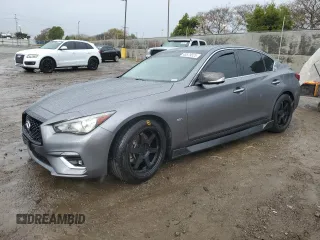2020 Infiniti Q50 3.0t LUXE with VIN JN1EV7AP3LM203637, listed as a Copart auction lot 48579525 with 79,647 mi miles and Salvage Title. Bid and sale history available at carsss.com. Image 1.