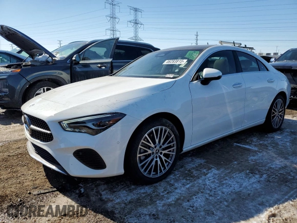 2024 Mercedes-Benz CLA 250 with VIN W1K5J4HB6RN452976, listed as a Copart auction lot 46283815 with 3,868 mi miles and Salvage title. Bid and sale history available at DreamBid. Image 1.
