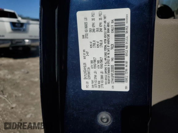 2007 Dodge 1500 SLT with VIN 1D7HA16P87J593935, listed as a Copart auction lot 43614995 with 147,403 mi miles and Clean Title. Bid and sale history available at DreamBid. Image 13.