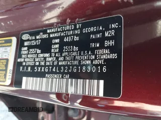 2018 Kia Optima LX with VIN 5XXGT4L32JG183016, listed as a IAAI auction lot 42560837 with 161,426 mi miles and . Bid and sale history available at DreamBid. Image 9.