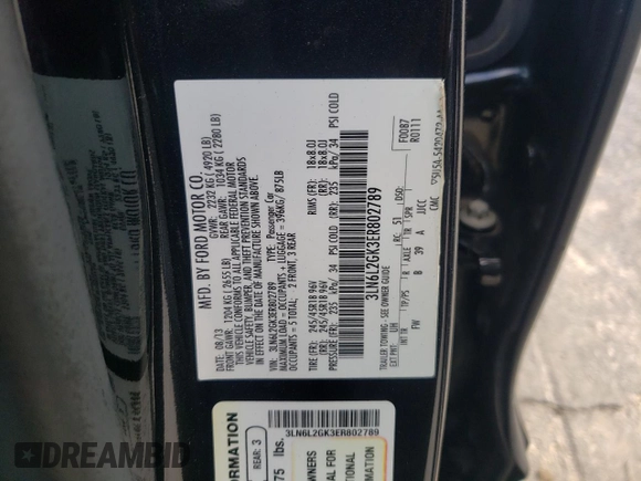 2014 Lincoln MKZ z VIN 3LN6L2GK3ER802789, wystawiony jako Copart lot #86357034 z przebiegiem 215 548 mil mil oraz Szkoda całkowita • Salvage title. Historia ofert i sprzedaży dostępna na DreamBid. Obrazek 13.
