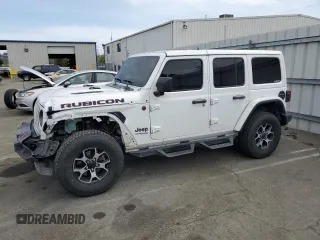 2019 Jeep Wrangler Unlimited Rubicon with VIN 1C4HJXFG6KW642011, listed as a Copart auction lot 53132185 with 67,435 mi miles and Salvage title. Bid and sale history available at DreamBid. Image 1.