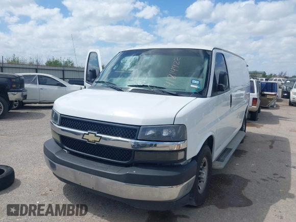 2018 Chevrolet Express Cargo Van with VIN 1GCWGAFG8J1906084, listed as a IAAI auction lot 41814922 with 162,977 mi miles. Bid and sale history available at carsss.com. Image 17.