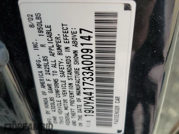 2003 Acura CL Type S z VIN 19UYA41733A009147, wystawiony jako Copart lot #71263314 z przebiegiem 205 198 mil mil oraz Szkody całkowita. Historia ofert i sprzedaży dostępna na DreamBid. Obrazek 12.