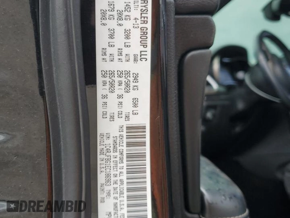 2014 Jeep Grand Cherokee Limited with VIN 1C4RJFBG1EC186963, listed as a Copart auction lot 58165555 with 176,803 mi miles and Non repairable. Bid and sale history available at DreamBid. Image 13.