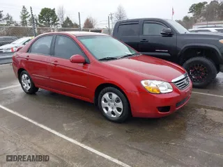 2008 Kia Spectra EX with VIN KNAFE121285543210, listed as a IAAI auction lot 41744326 with 212,743 mi miles. Bid and sale history available at carsss.com. Image 1.
