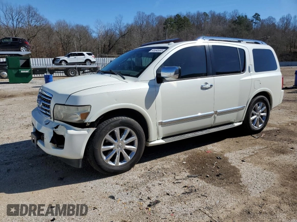 2010 Infiniti QX56 with VIN 5N3ZA0NF3AN905874, listed as a Copart auction lot 58995905 with 284,995 mi miles and Salvage title. Bid and sale history available at DreamBid. Image 1.