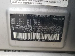 2010 Subaru Legacy Premium All-Weather Anniversary z VIN 4S3BMBC68A3242446, wystawiony jako Copart lot #51546125 z przebiegiem 190 700 mil mil oraz Czysty tytuł • Clean title. Historia ofert i sprzedaży dostępna na DreamBid. Obrazek 12.