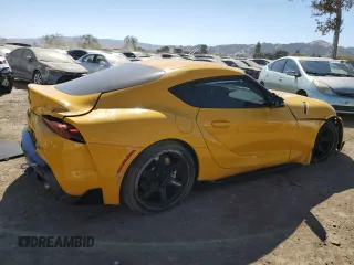 2020 Toyota GR Supra 3.0 with VIN WZ1DB4C09LW022905, listed as a Copart auction lot 75098964 with 14,229 mi miles and Salvage Title. Bid and sale history available at carsss.com. Image 3.