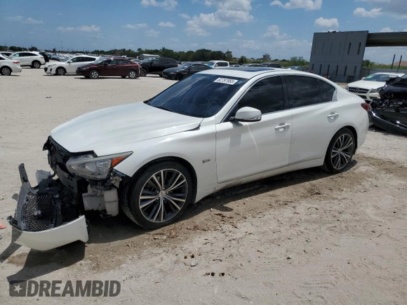 2018 Infiniti Q50 3.0t LUXE with VIN JN1EV7AR1JM444854, listed as a Copart auction lot 52797955 with 101,852 mi miles and Salvage Title. Bid and sale history available at carsss.com. Image 1.