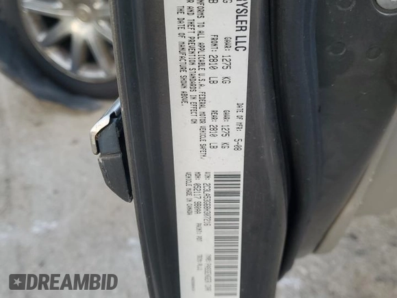 2008 Chrysler 300 Touring with VIN 2C3LA53G68H307216, listed as a Copart auction lot 50595355 with 124,059 mi miles and Non repairable. Bid and sale history available at DreamBid. Image 13.