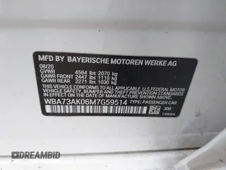 2021 BMW 2 Series 228i xDrive with VIN WBA73AK06M7G59514, listed as a IAAI auction lot 41951326 with 76,064 mi miles and . Bid and sale history available at DreamBid. Image 9.