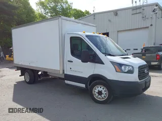 2019 Ford Transit with VIN 1FDBF8ZM1KKA86028, listed as a IAAI auction lot 42165485 with 89,755 mi miles and . Bid and sale history available at DreamBid. Image 1.