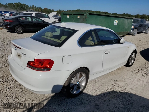 2013 BMW 1 Series 128i with VIN WBAUP7C54DVP24583, listed as a Copart auction lot 77454984 with 114,358 mi miles and Salvage Title. Bid and sale history available at carsss.com. Image 3.
