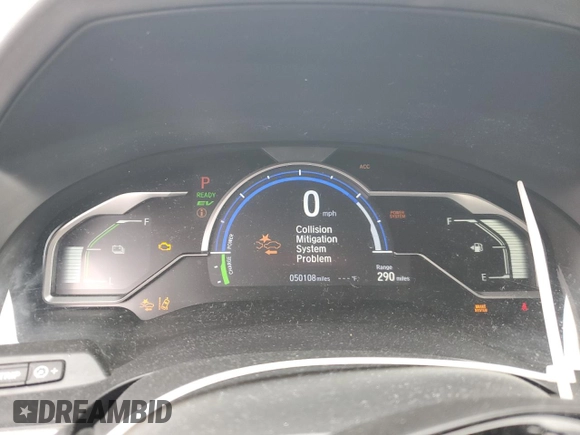 2019 Honda Clarity Plug-In Hybrid with VIN JHMZC5F15KC001303, listed as a Copart auction lot 46701864 with 50,108 mi miles. Bid and sale history available at carsss.com. Image 9.