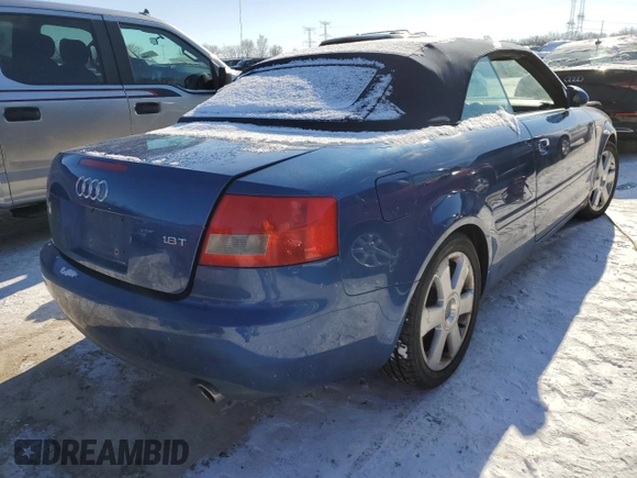 2005 Audi A4 1.8T with VIN WAUAC48H85K006960, listed as a Copart auction lot 88277985 with 194,285 mi miles and Salvage Title. Bid and sale history available at carsss.com. Image 3.