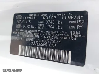 2016 Hyundai Veloster with VIN KMHTC6ADXGU273034, listed as a IAAI auction lot 40420771 with 206,694 mi miles. Bid and sale history available at carsss.com. Image 9.