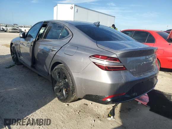 2023 Genesis G70 2.0T with VIN KMTG34TA0PU133444, listed as a Copart auction lot 75122434 with 0 mi miles and Non Repairable. Bid and sale history available at carsss.com. Image 2.