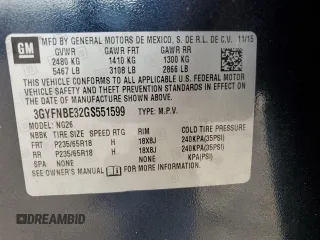 2016 Cadillac SRX Luxury Collection z VIN 3GYFNBE32GS551599, wystawiony jako Copart lot #56369345 z przebiegiem 90 190 mil mil oraz Szkoda całkowita • Salvage title. Historia ofert i sprzedaży dostępna na DreamBid. Obrazek 13.