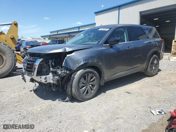 2023 Nissan Pathfinder S with VIN 5N1DR3AAXPC223821, listed as a Copart auction lot 47445344 with 104,134 mi miles. Bid and sale history available at carsss.com. Image 1.