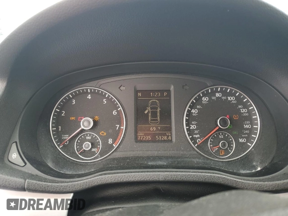 2012 Volkswagen Passat SE with VIN 1VWBP7A35CC037714, listed as a Copart auction lot 52194795 with 77,235 mi miles and Salvage Title. Bid and sale history available at carsss.com. Image 9.