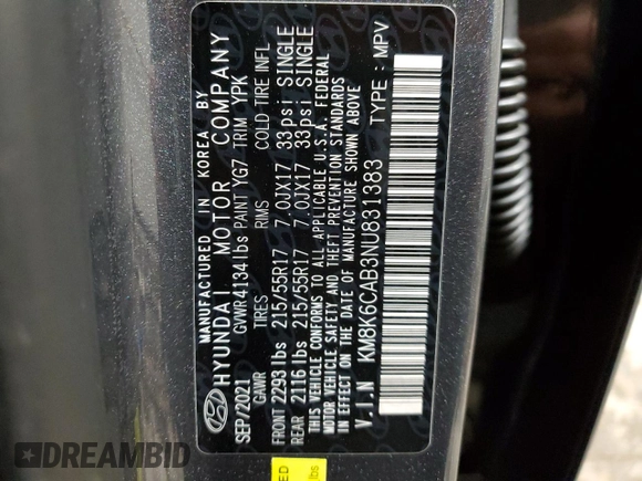 2022 Hyundai Kona SEL with VIN KM8K6CAB3NU831383, listed as a Copart auction lot 69302932 with 5,052 mi miles. Bid and sale history available at carsss.com. Image 12.