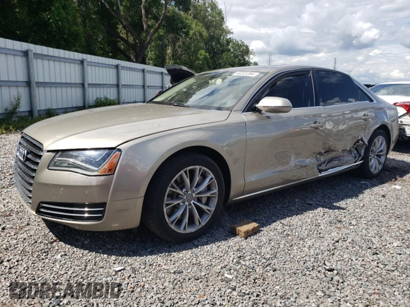2012 Audi A8 L with VIN WAURVAFD3CN024063, listed as a Copart auction lot 81508834 with 92,002 mi miles and Salvage Title. Bid and sale history available at carsss.com. Image 1.