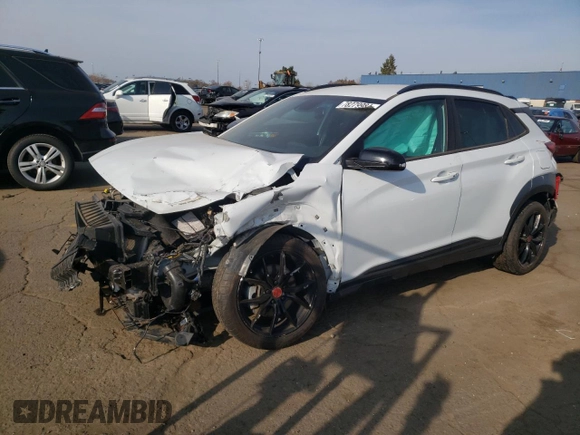 2021 Hyundai Kona Night Edition with VIN KM8K6CA57MU677799, listed as a Copart auction lot 78279984 with Not Provided miles and Non Repairable. Bid and sale history available at DreamBid. Image 1.