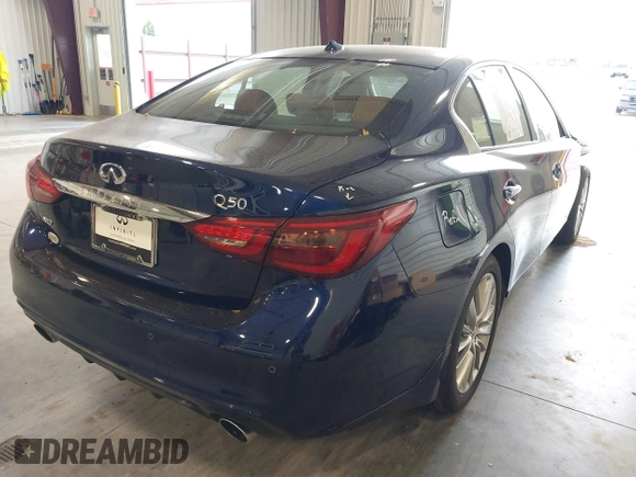 2024 Infiniti Q50 Luxe with VIN JN1EV7BR9RM631852, listed as a IAAI auction lot 40528778 with 2,862 mi miles and . Bid and sale history available at DreamBid. Image 4.