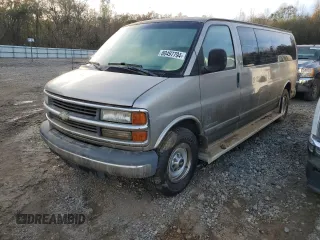 2001 Chevrolet Express with VIN 1GAHG39R311195694, listed as a Copart auction lot 43841625 with Not Provided miles and Salvage Title. Bid and sale history available at carsss.com. Image 1.