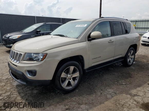 2016 Jeep Compass High Altitude Edition with VIN 1C4NJDEB9GD764730, listed as a Copart auction lot 54743435 with 124,085 mi miles and Clean Title. Bid and sale history available at carsss.com. Image 1.