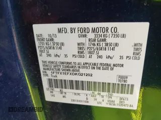 2013 Ford F-150 XL with VIN 1FTFX1EFXDKG21202, listed as a IAAI auction lot 41833771 with 142,152 mi miles. Bid and sale history available at carsss.com. Image 9.