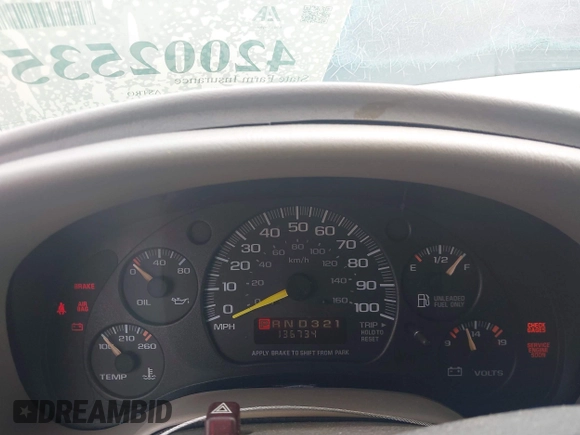 1997 Chevrolet Astro with VIN 1GNDM19W9VB205001, listed as a IAAI auction lot 42002535 with 136,734 mi miles. Bid and sale history available at carsss.com. Image 7.