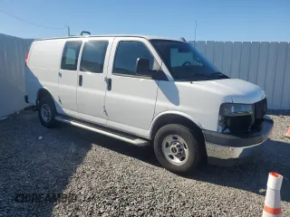 2022 GMC Savana Cargo Van with VIN 1GTW7AF76N1264390, listed as a Copart auction lot 83100184 with 23,313 mi miles and Salvage Title. Bid and sale history available at carsss.com. Image 4.