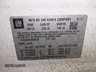 2018 Buick Encore Preferred with VIN KL4CJESB7JB596133, listed as a IAAI auction lot 41085078 with 99,000 mi miles. Bid and sale history available at carsss.com. Image 9.