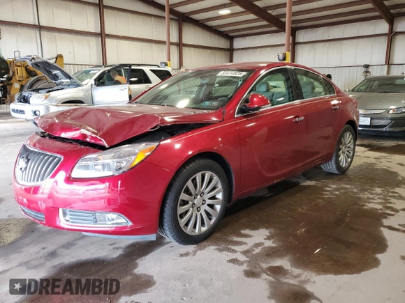 2013 Buick Regal Turbo Premium 1 with VIN 2G4GS5EV9D9164459, listed as a Copart auction lot 53494825 with 47,405 mi miles and Salvage Title. Bid and sale history available at carsss.com. Image 1.