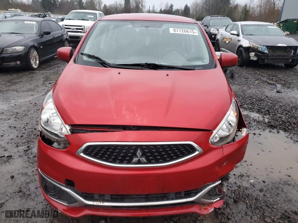 2020 Mitsubishi Mirage ES with VIN ML32A3HJXLH007339, listed as a Copart auction lot 87726615 with 91,947 mi miles and Salvage Title. Bid and sale history available at carsss.com. Image 5.