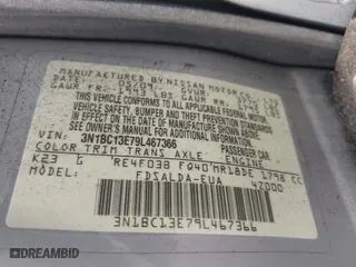 2009 Nissan Versa 1.8 S with VIN 3N1BC13E79L467366, listed as a IAAI auction lot 41800311 with 116,579 mi miles. Bid and sale history available at carsss.com. Image 9.